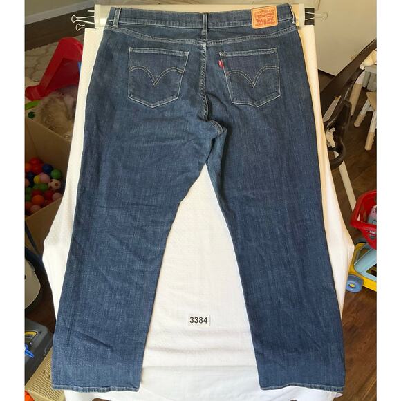 Levi’s Women Cropped Jeans size 18S - W34 L28 Blue Mid Rise Slim Fit - Picture 11 of 12